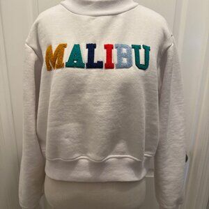 Kendall & Kylie Malibu Crop Pullover Sweatshirt, Size L